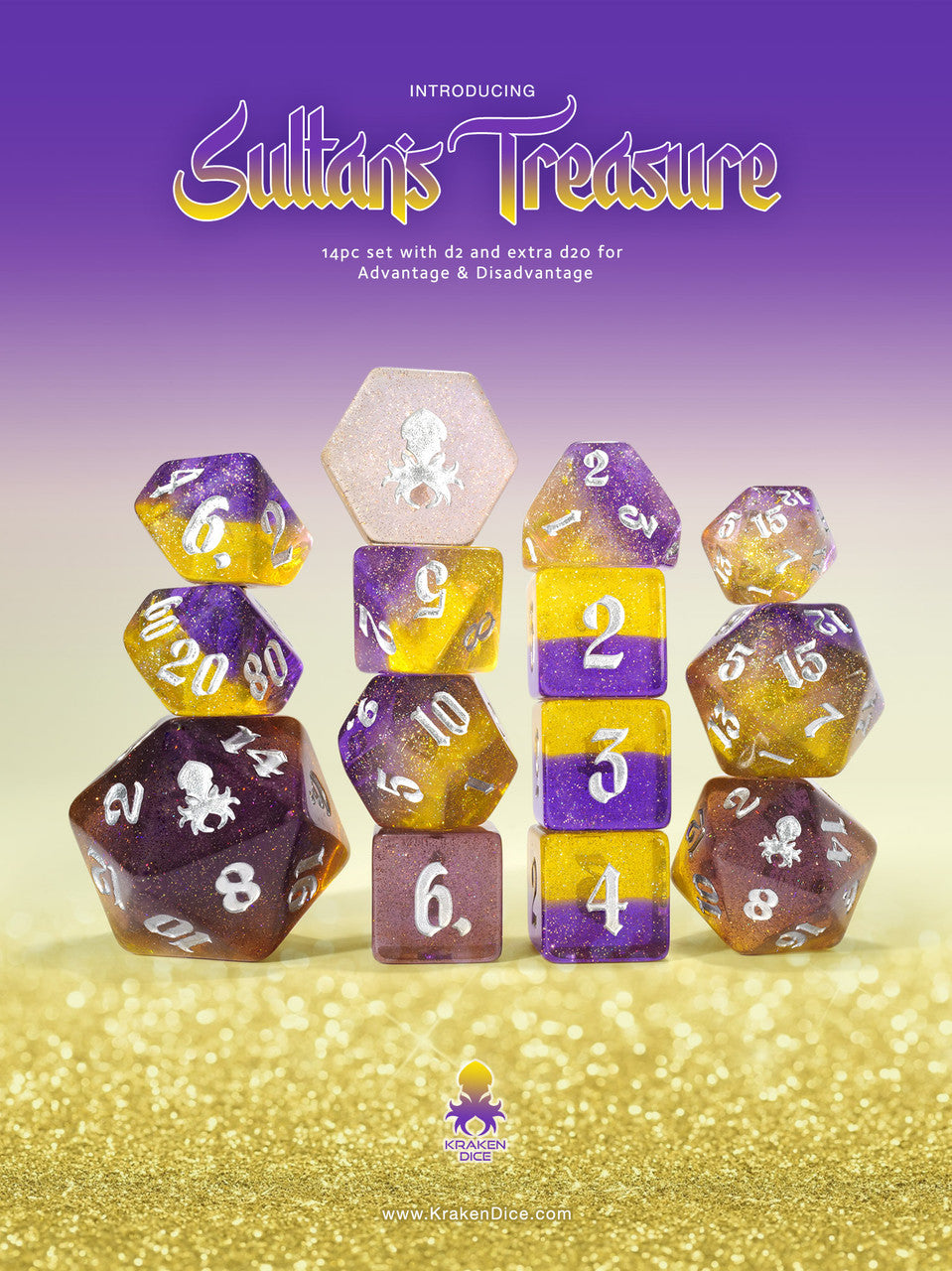 Sultan's Treasure 14pc Dice Set